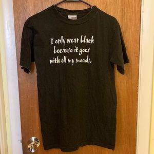 Unisex Funny Black T Shirt Baseline sz M “I only Wear Black….” From Hot Topics